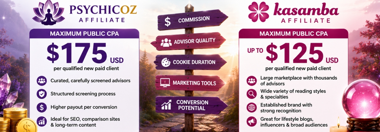 PsychicOz Affiliate vs Kasamba Affiliate Review
